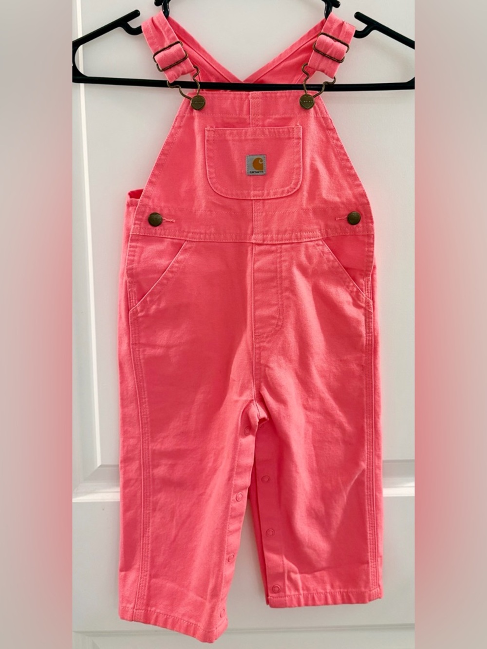 Carhartt Bright Pink toddler Overalls size 18months